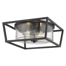  4309-FM BLK-BLK-SD - Golden Lighting Mercer 2-light Flush Mount in Matte Black
