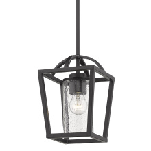  4309-M1L BLK-BLK-SD - Golden Lighting Mercer 1-light Pendant in Matte Black