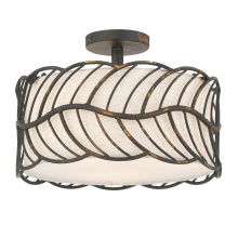  4501-3SF ABI - Wry Lighting Simbolo 3-light Semi-Flush Mount in Antique Black Iron