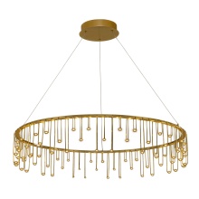  5461-39 SSG - Golden Lighting Lucerna Integrated LED 39in Chandelier in Stainless Steel Gold