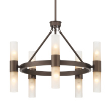  5803-10 MDB-EBO - Wry Lighting Lyssna Cirkel 10-light Chandelier in Modern Bronze