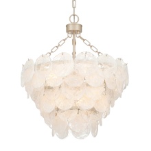  6007-20 AGS-CCG - Yep by Golden Lighting Cascada 8-light Pendant in Aegean Silver and Cirrus Cloud Glass
