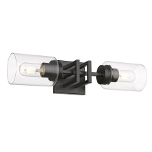  6070-2W BLK-BLK - Golden Lighting Tribeca 2-light Wall Sconce in Matte Black