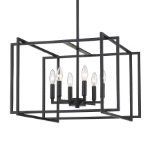  6070-6 BLK-BLK - Golden Lighting Tribeca 6-light Chandelier in Matte Black