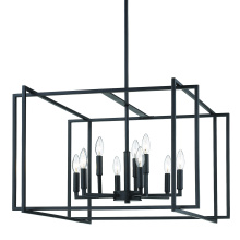  6070-9 BLK-BLK - Golden Lighting Tribeca 9-light Chandelier in Matte Black