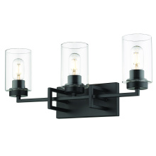  6070-BA3 BLK-BLK - Golden Lighting Tribeca 3-light Vanity in Matte Black