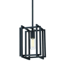  6070-M1L BLK-BLK - Golden Lighting Tribeca 1-light Pendant in Matte Black