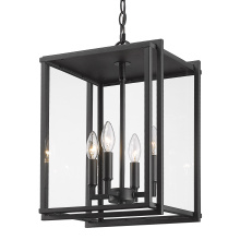  6071-O4P NB-CLR - Golden Lighting Tribeca 4-light Outdoor Pendant in Natural Black