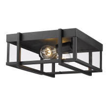  6071-OFM NB-CLR - Golden Lighting Tribeca 2-light Outdoor Ceiling in Natural Black