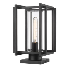  6071-OPR NB-CLR - Golden Lighting Tribeca 1-light Outdoor Pier Mount in Natural Black and Clear Glass