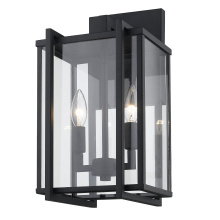  6071-OWM NB-CLR - Golden Lighting Tribeca 2-light Outdoor Wall in Natural Black