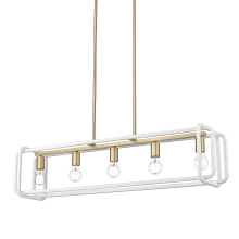  6085-LP BCB-WR - Wry Lighting Camden 5-light Island Light in Brushed Champagne Brass