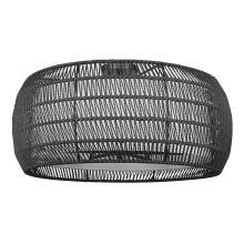  6805-6SF BLK-MBR - Golden Lighting Everly 6-light Semi-Flush Mount in Matte Black and Modern Black Rattan shade