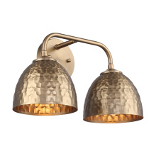  6950-BA2 MBS-MBS - Golden Lighting Shepard 2-light Vanity in Modern Brass and Modern Brass shade