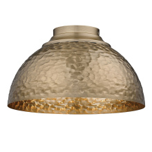  6950-FM MBS - Golden Lighting Shepard 3-light Flush Mount in Modern Brass and Modern Brass shade