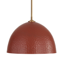  6950-L MBS-RC - Golden Lighting Shepard 1-light Pendant in Modern Brass and Russet Clay shade