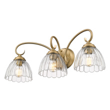  6952-BA3 BCB-CLR - Golden Lighting Audra 3-light Vanity in Brushed Champagne Brass