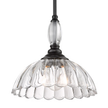  6952-M BLK-CLR - Golden Lighting Audra 1-light Pendant in Matte Black