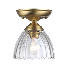  6952-SF7 BCB-CLR - Golden Lighting Audra 1-light 7in Semi-Flush Mount in Brushed Champagne Brass