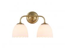  6954-BA2 BCB-OP - Dorinda 2-Light Vanity Light in Brushed Champagne Bronze with Opal Glass