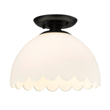  6954-SF BLK-OP - Golden Lighting Dorinda 1-light Semi-Flush Mount in Matte Black