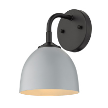  6956-1W BLK-MGY - Yep by Golden Lighting Zoey 1-light Wall Sconce in Matte Black and Matte Gray shade