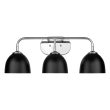  6956-BA3 CH-BLK - Yep by Golden Lighting Zoey 3-light Vanity in Chrome and Matte Black shade