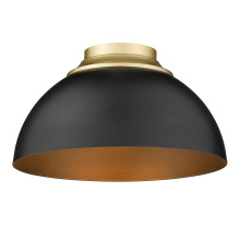  6956-FM OG-BLK - Yep by Golden Lighting Zoey 3-light Flush Mount in Olympic Gold and Matte Black shade