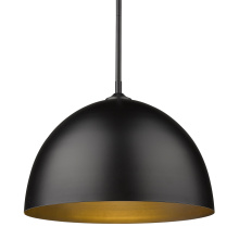  6956-L BLK-BLK - Yep by Golden Lighting Zoey 1-light 16in Pendant in Matte Black
