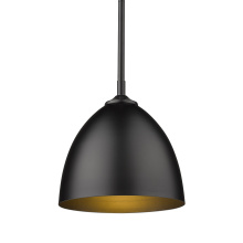  6956-S BLK-BLK - Yep by Golden Lighting Zoey 1-light 9in Pendant in Matte Black