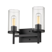  7011-BA2 BLK-CLR - Golden Lighting Winslett 2-light Vanity in Matte Black