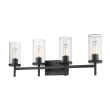  7011-BA4 BLK-CLR - Golden Lighting Winslett 4-light Vanity in Matte Black