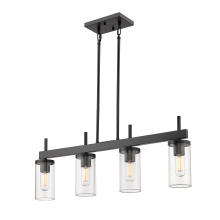  7011-LP BLK-CLR - Golden Lighting Winslett 4-light Island Light in Matte Black