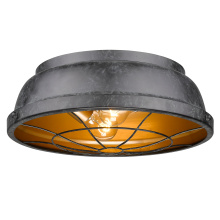  7312-FM BP - Golden Lighting Bartlett 2-light Flush Mount in Black Patina