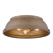  7312-FM16 CP - Golden Lighting Bartlett 3-light Flush Mount in Copper Patina