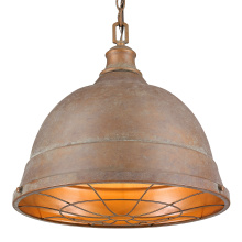  7312-L CP - Golden Lighting Bartlett 2-light Pendant in Copper Patina