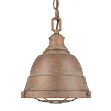  7312-S CP - Golden Lighting Bartlett 1-light Pendant in Copper Patina