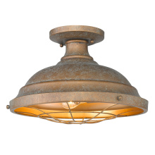  7312-SF CP - Golden Lighting Bartlett 2-light Semi-Flush Mount in Copper Patina