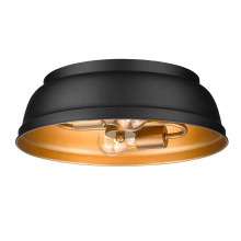  7313-FM BLK - Golden Lighting Rebel 2-light Flush Mount in Matte Black