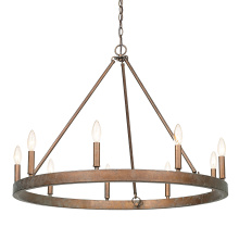  7412-9 CP - Wry Lighting Carraway 9-light Chandelier in Copper Patina