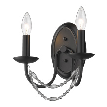  7644-2W BLK - Golden Lighting Mirabella 2-light Wall Sconce in Matte Black