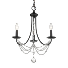  7644-M3 BLK - Golden Lighting Mirabella 3-light Chandelier in Matte Black