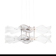  8046-2P LG - Golden Lighting Vetrina Integrated LED 2-tier Pendant in Light Gold