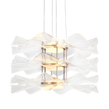  8046-3P LG - Golden Lighting Vetrina Integrated LED 3-tier Pendant in Light Gold