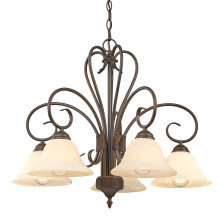  8606-D5 RBZ-TEA - Wry Lighting Homestead 5-light Chandelier in Rubbed Bronze
