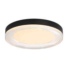  9518-16 SNB-CLR - Wry Lighting Ondulada Integrated LED 16in Flush Mount in Sand Black and Clear Glass