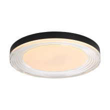  9518-20 SNB-CLR - Wry Lighting Ondulada Integrated LED 20in Flush Mount in Sand Black and Clear Glass