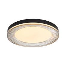  9518-20 SNB-SMK - Wry Lighting Ondulada Integrated LED 20in Flush Mount in Sand Black and Smoky Acrylic