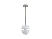  9608-2P PN - Glacier LED 2-Light Pendant in Polished Nickel with Icy Glass Shade