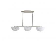  9608-LP PN - Glacier LED Linear Pendant in Polished Nickel with Icy Glass Shade